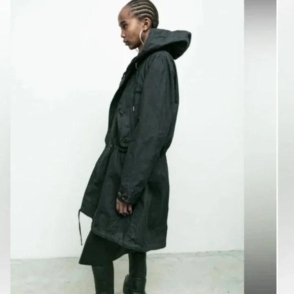 🆕 Nicolas K x Free People Byard Trench Jacket Waxed Canvas - Picture 2 of 10